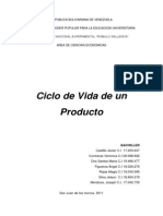 Cliclo de Vida de Un Producto