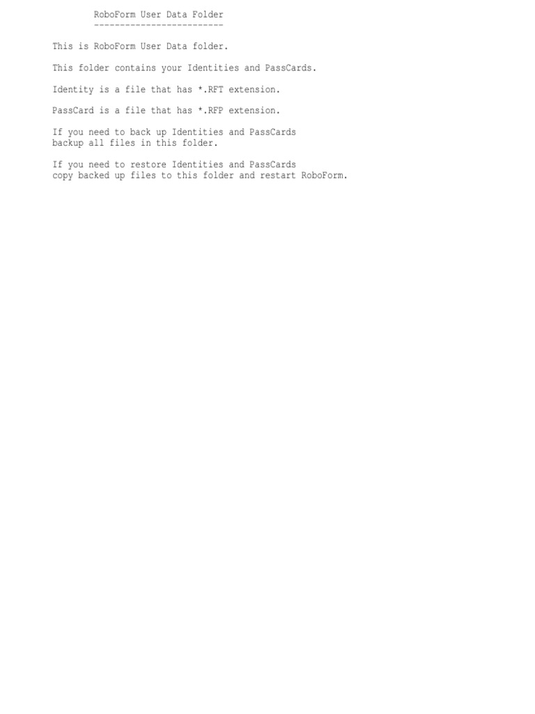 Robo Form Data Here | PDF | Computers