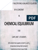 CAPE Unit 1 Chemistry Equilibrium Constant Based On Stoichiometry