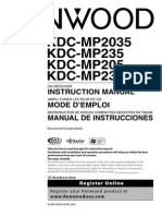 Manual Frontal Carro Kenwood Kdc-2035