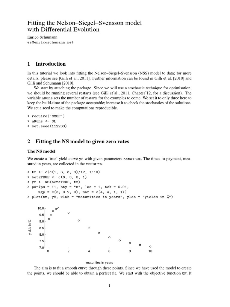 Fitting The Nelson-Siegel-Svensson Model With Differential Evolution ...