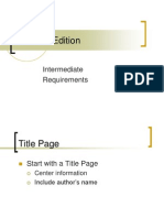 Apa 6 Edition: Intermediate Requirements