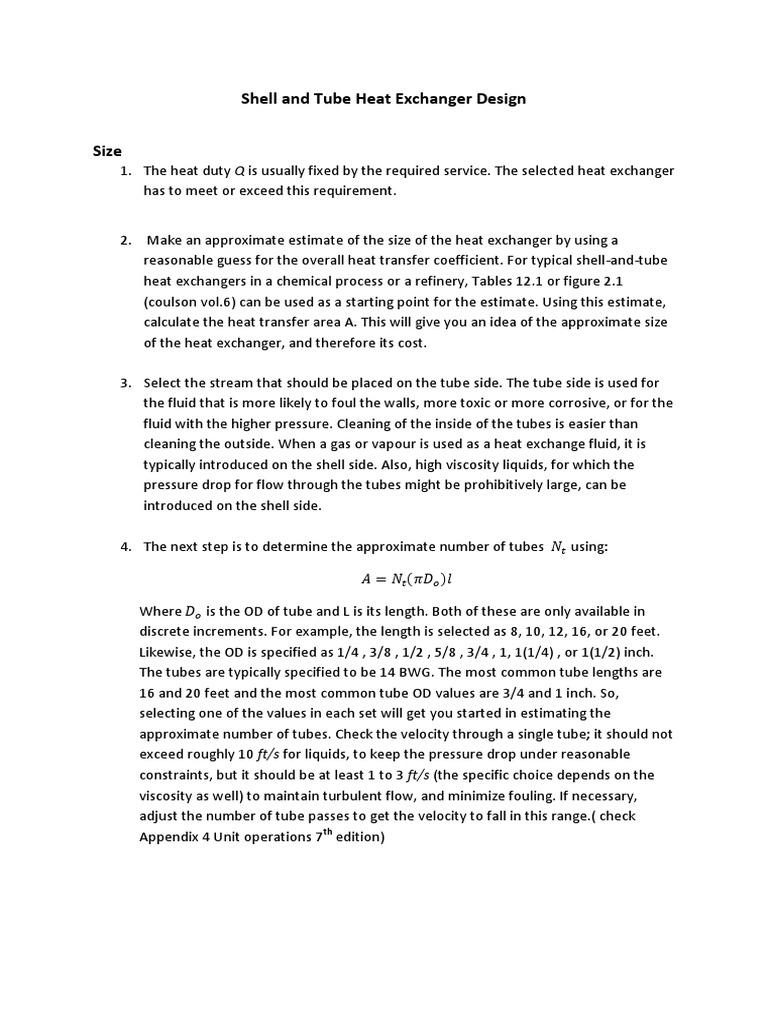 Shell and Tube Heat Exchanger Design Prepared | PDF | Heat Exchanger ...