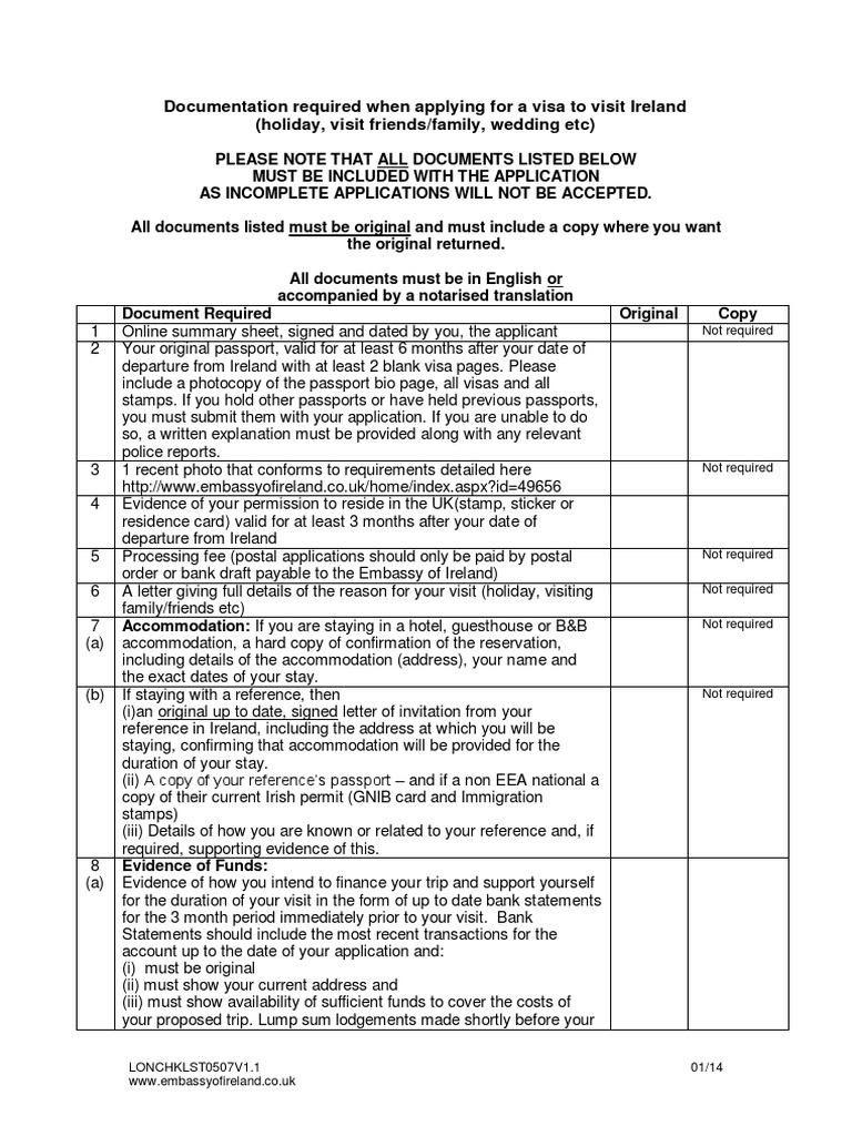 Visa application documents for Ireland | PDF | Travel Visa | Passport