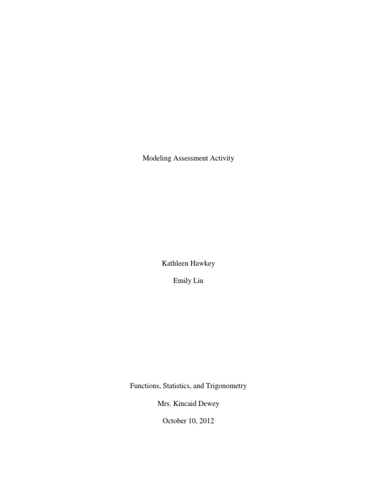 Modeling Assessment Activity | PDF | Errors And Residuals | Coefficient ...