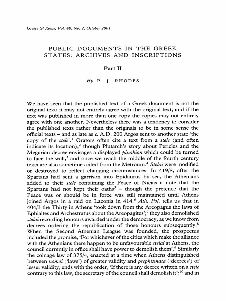 Rhodes - 2001 - Public Documents in The Greek States Archives and | PDF ...