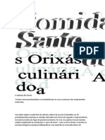 A Culinária Dos Orixás