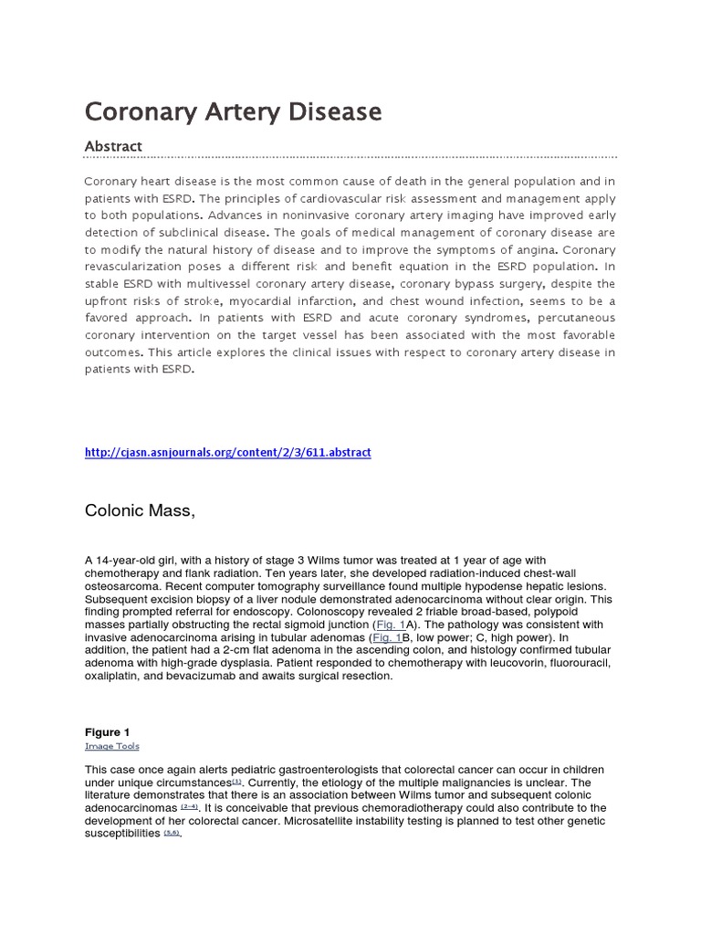 Coronary Artery Disease Pdf Coronary Artery Disease Heart Failure