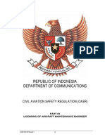Republic of Indonesia Department of Communications: Civil Aviation Safety Regulation (Casr)