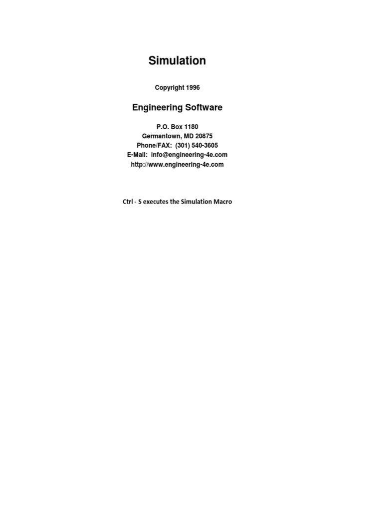 Simulation: Engineering Software | PDF | Teaching Methods & Materials