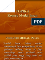 Topik 6 - Konsep Modal Insan