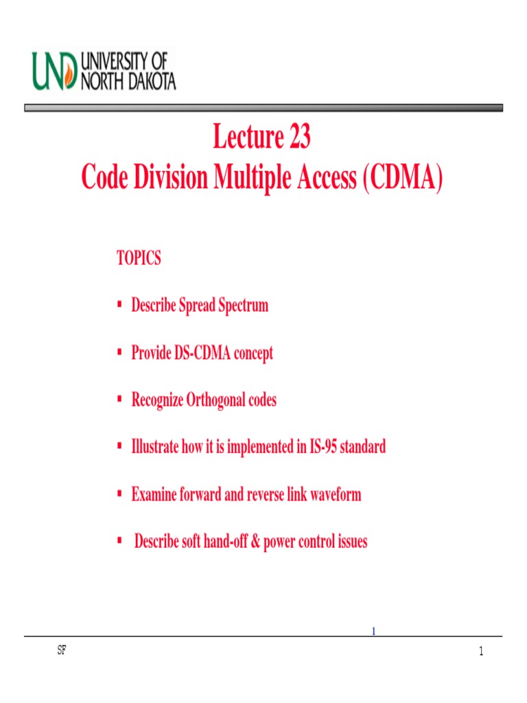 Code Division Multiple Access (CDMA) : Topics | PDF