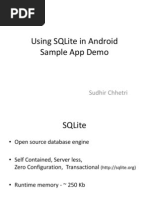 Using Sqlite in Android Sample App Demo: Sudhir Chhetri