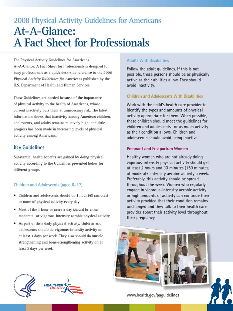 2008 Physical Activity Guidelines Summary | PDF | Aerobic Exercise ...