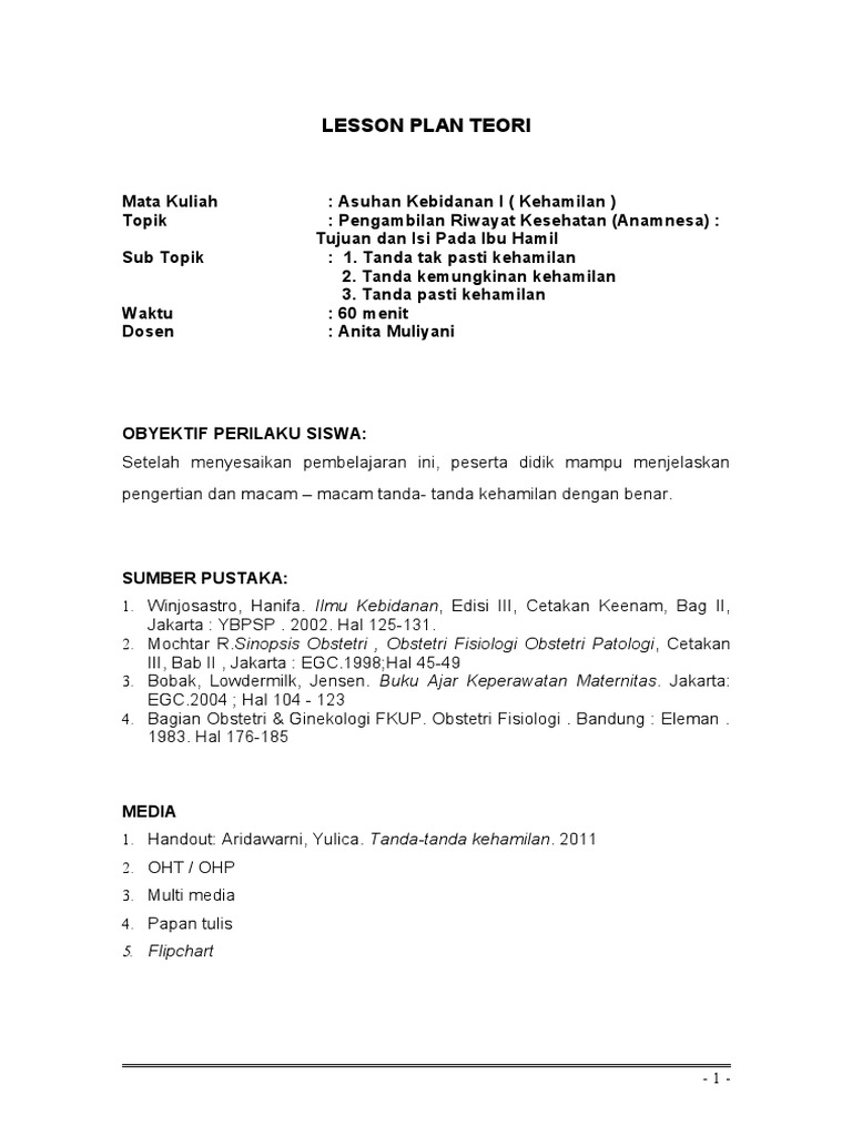 Contoh Lesson Plan Teori | PDF | Pengembangan Diri | Sains & Matematika