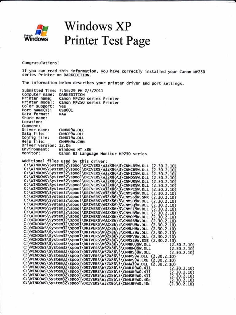 Windows XP Printer: Files | PDF
