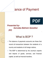 Balance of Payment: Presented By-Gurudas Baliram Sawalkar