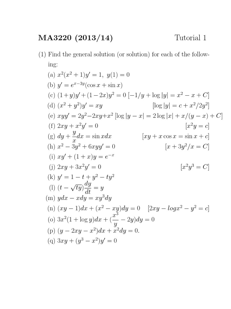 Differential Equation Part 1 Pdf