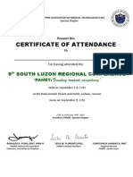 Certificate 9th South Luzon