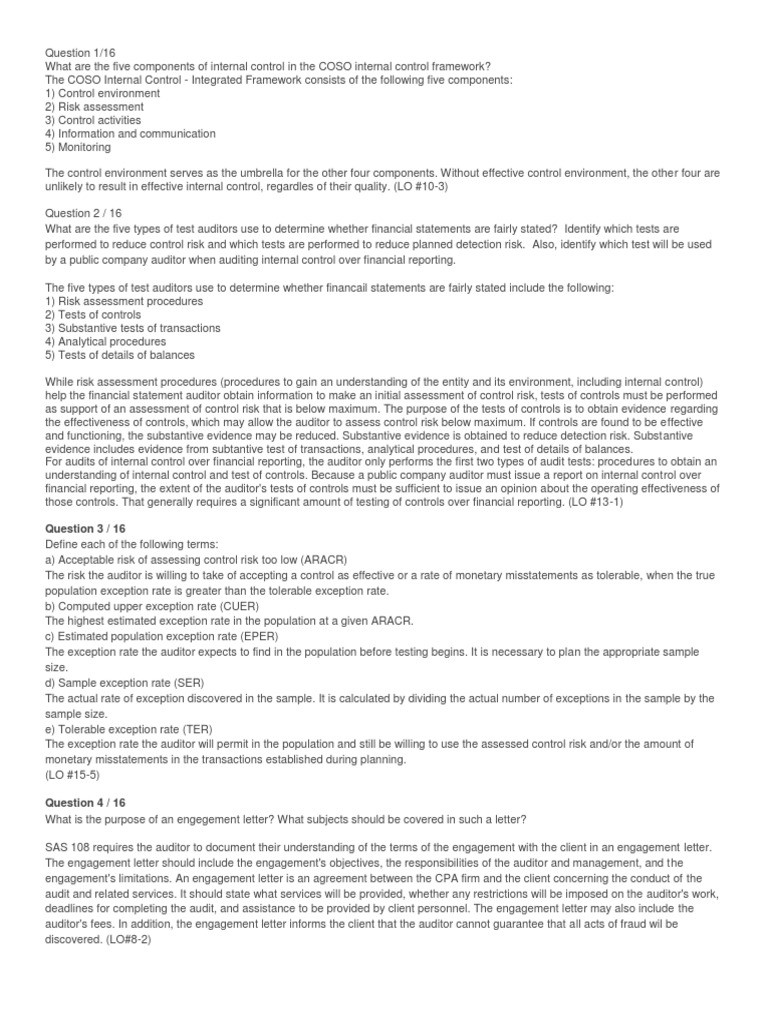 Components of a financial audit picture