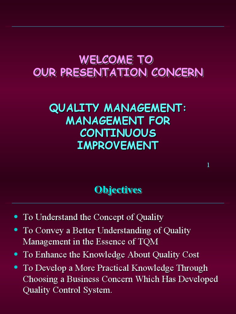 Quality Management for Continuous Improvement | PDF | Quality ...
