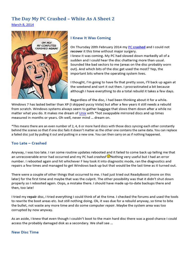 My PC Crash and Recovery Journey | PDF | Random Access Memory ...