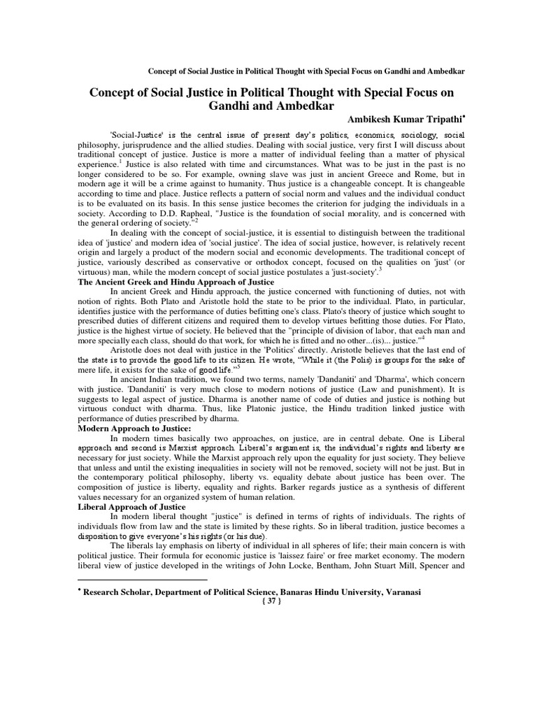 Ambedkar's Social Justice Concept | PDF | Politics