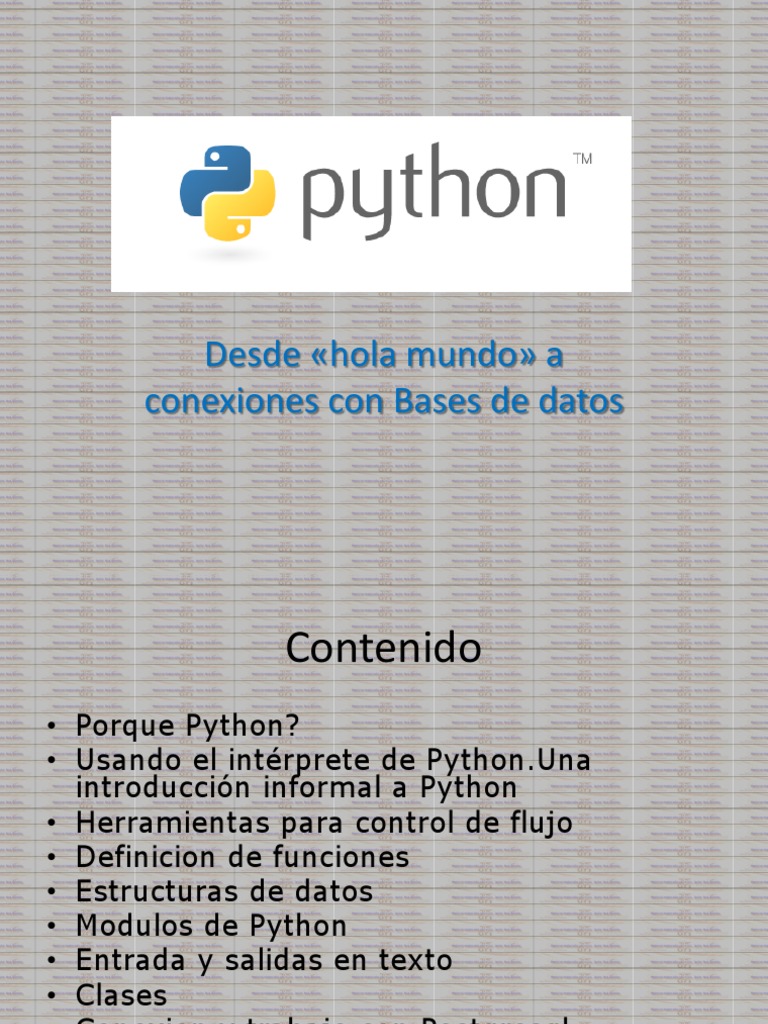 Python - de Hola Mundo A Conexiones DB | PDF | Estudios de idiomas ...