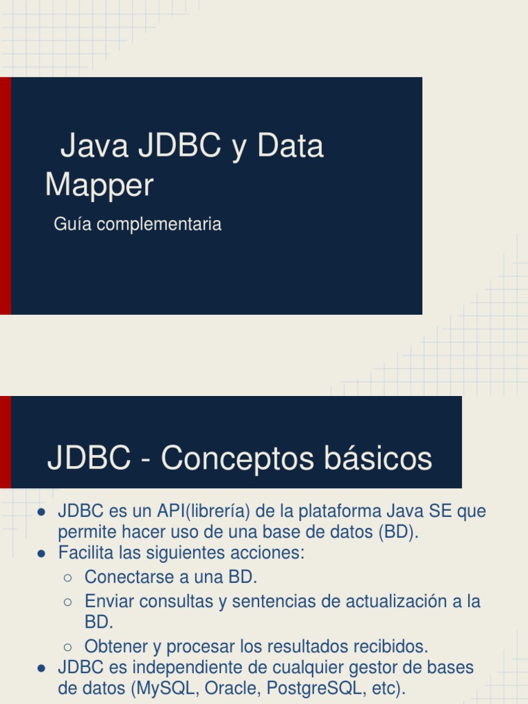 Guía de JDBC y Data Mapper | PDF