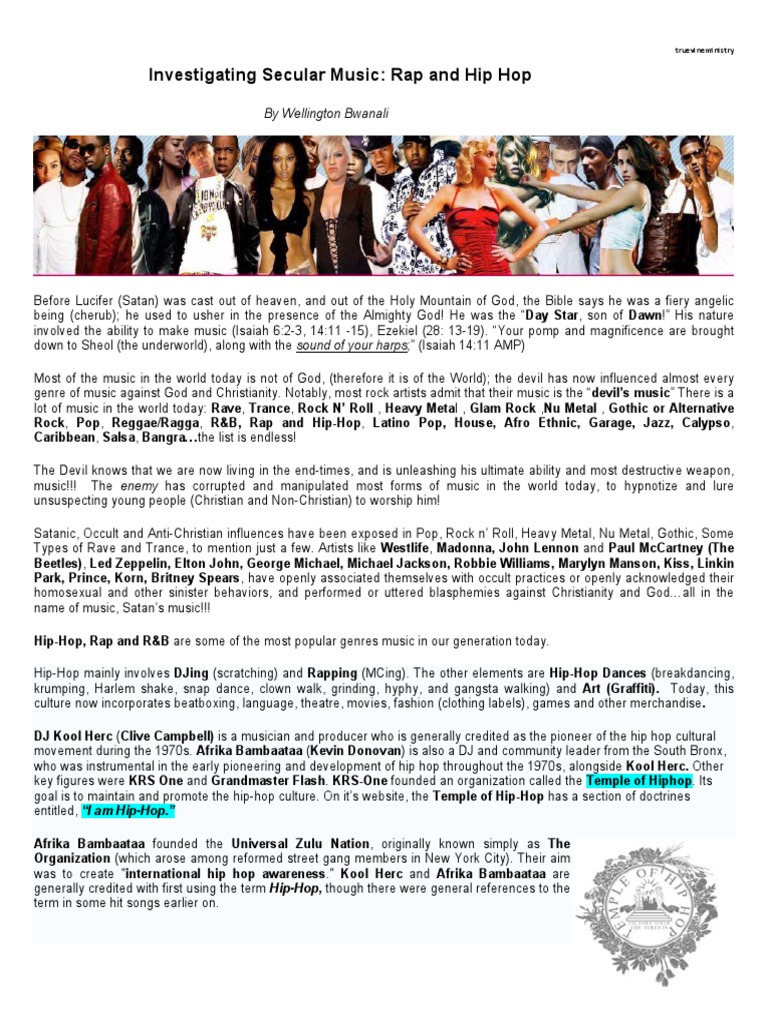 Secular Rap: Influence and Origins | PDF | Hip Hop Music | Hip Hop