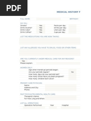 Medical History Form
