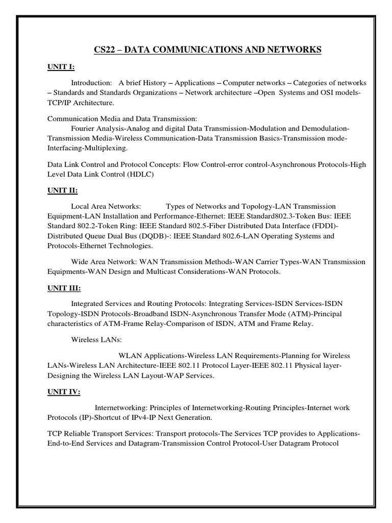 Data Communication & Networks | PDF | Network Topology | Computer Network