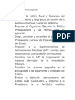 Funciones Ministerio de Finanzas Públicas y Atribuciones