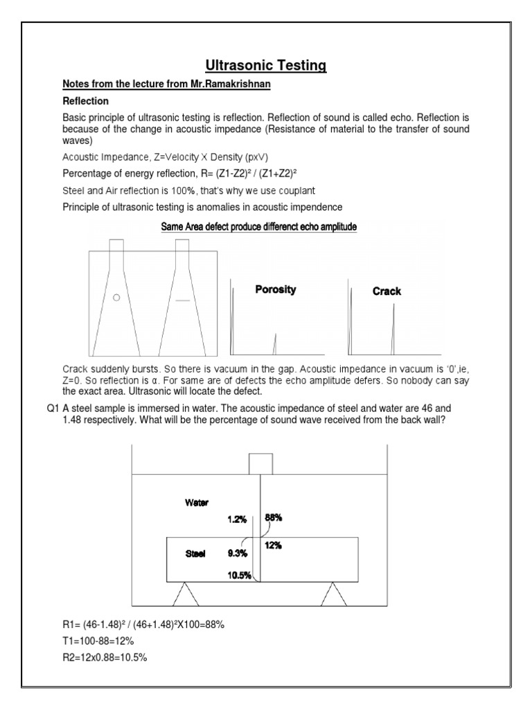 Ultrasonic testing formula image