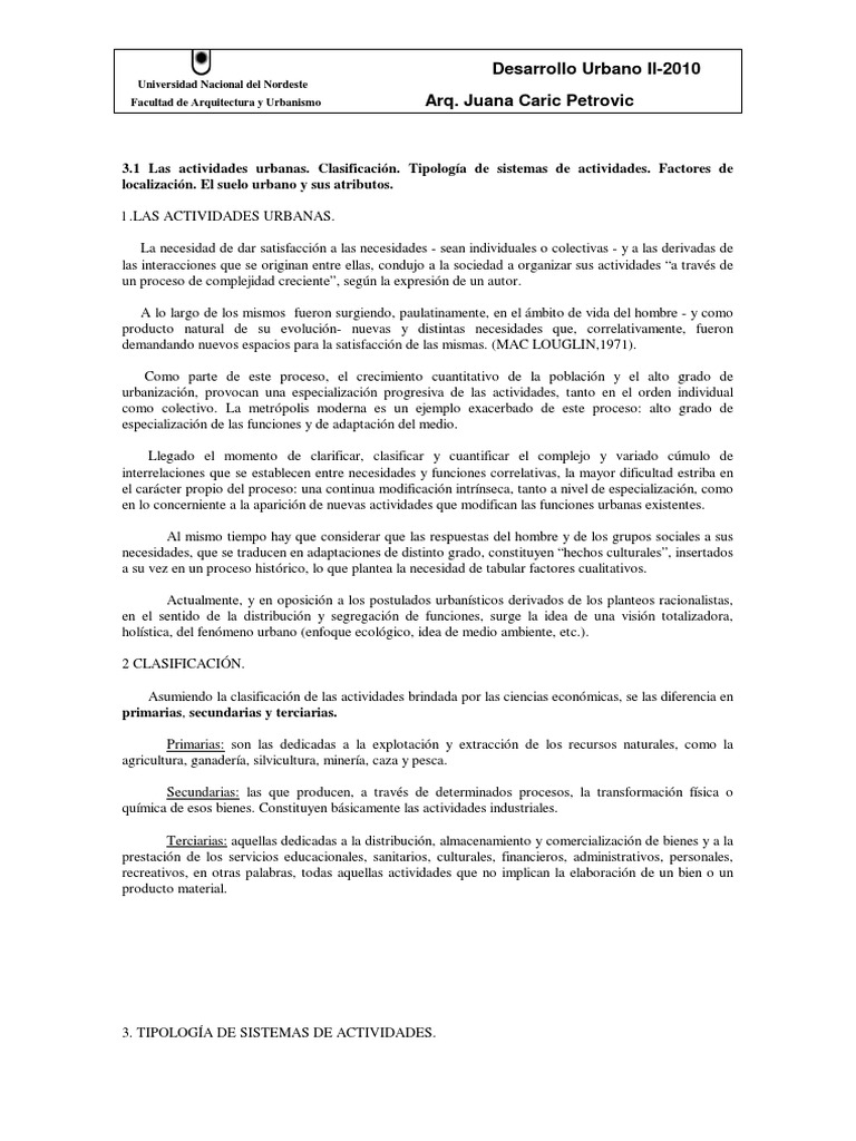 3.1 Actividades Urbanas  Urbanismo  Suelo