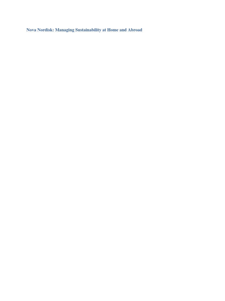Final Novo Nordisk | PDF | Sustainability | Strategic Management