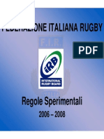 Rugby Regole Sperimentali