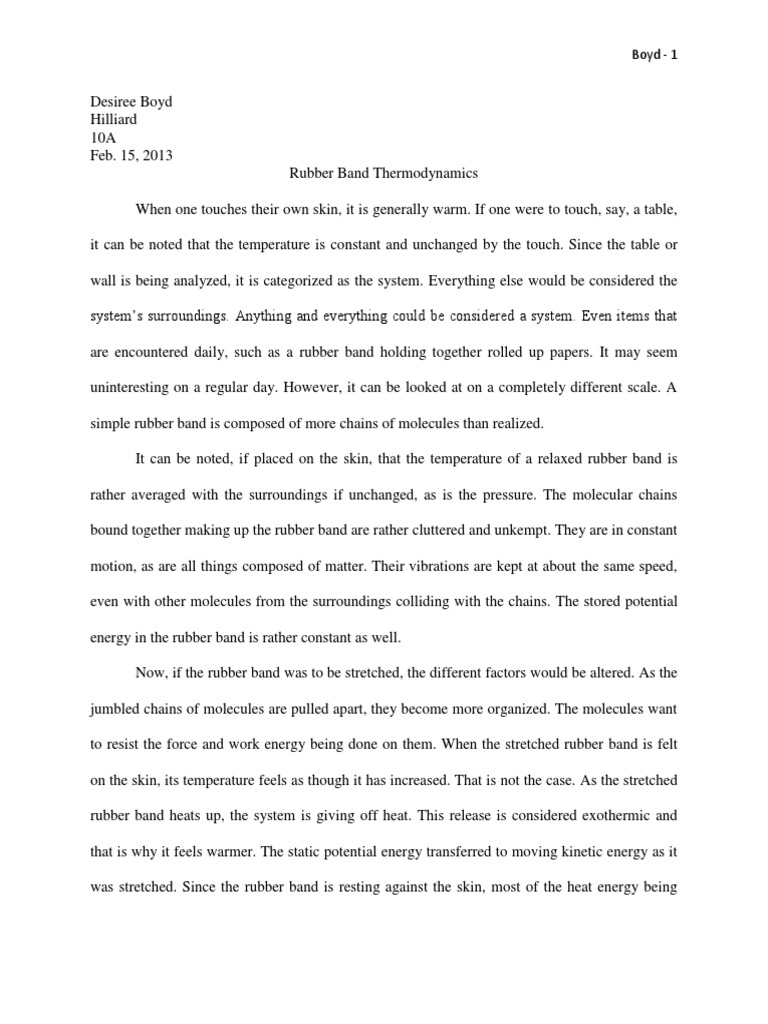 Essay about thermodynamics picture