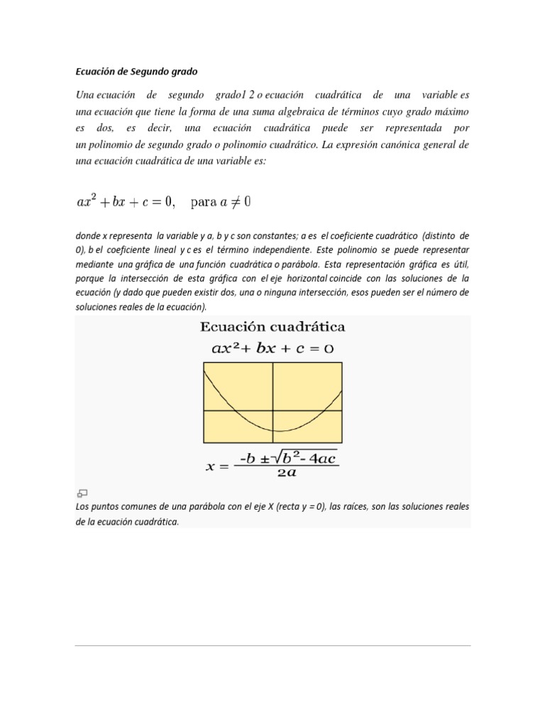 Ecuacion De Segundo Grado Ecuacion Cuadratica Ecuaciones