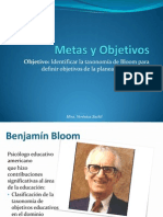 Objetivos y Metas (Benjamin-Bloom)