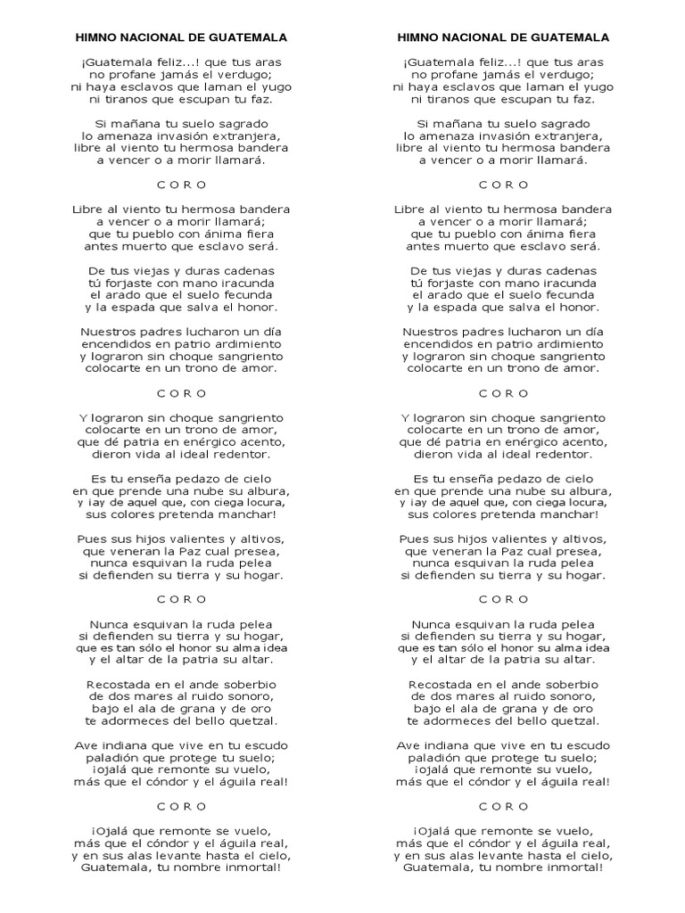 Himno Nacional De Chile Completo Letra Original