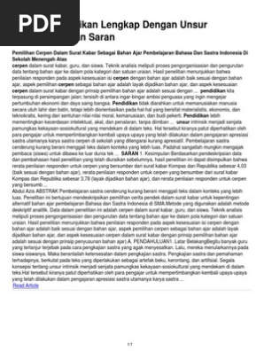 Contoh Cerpen Pendidikan Beserta Unsur Intrinsiknya Kumpulan Soal Pelajaran 10