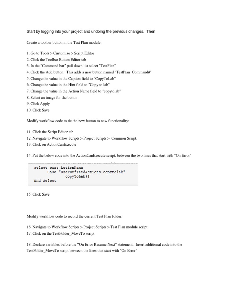 Copy Test Plan To Test Lab | PDF | Scripting Language | Subroutine
