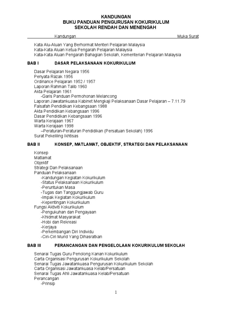 Buku Panduan Kokurikulum Pdf