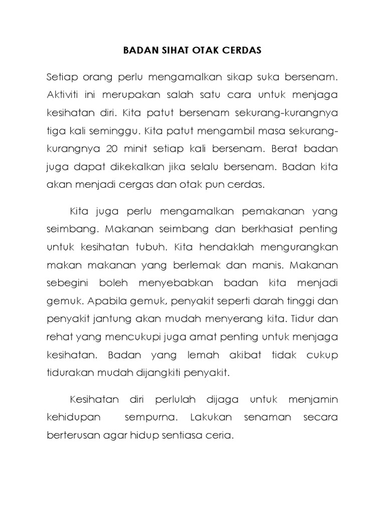 Badan Sihat Otak Cerdas