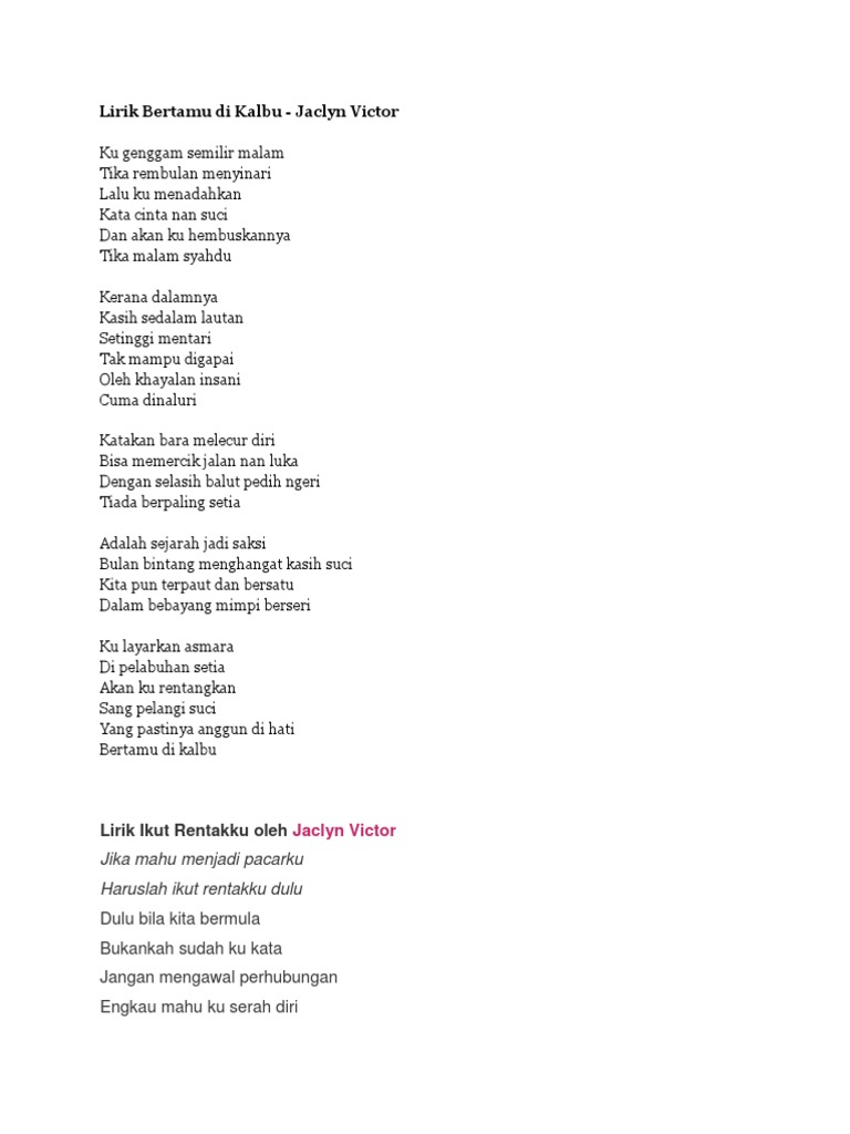 Lirik Bertamu Di Kalbu Pdf
