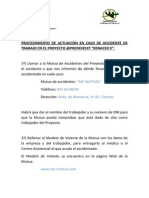 Procedimiento de Actuación en Caso de Accidente de Trabajo en El Proyecto