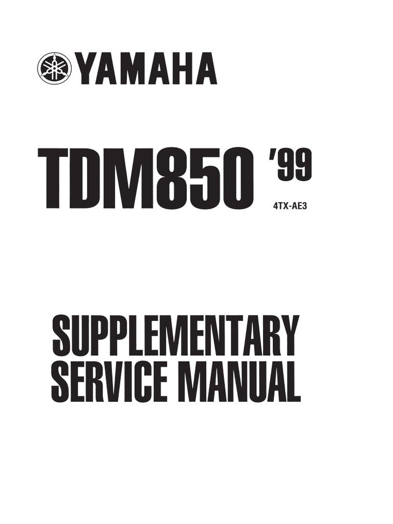 1999 Yamaha TDM850 Service Manual PDF | PDF | Technology & Engineering