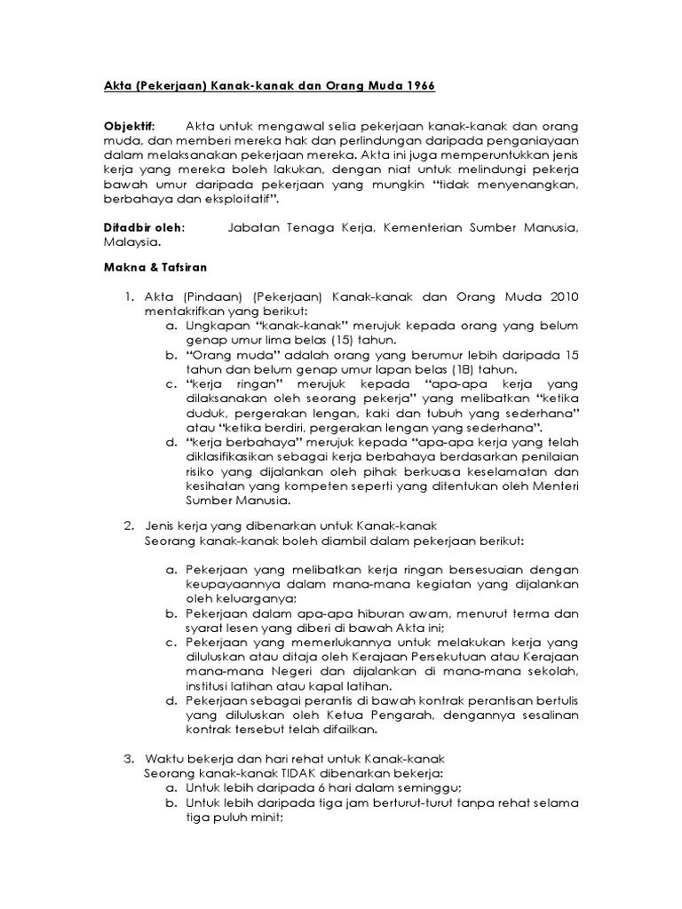 Akta Kanak Kanak Dan Orang Muda 1966 Pdf