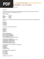 SIMULADO DE MATEMÁTICA